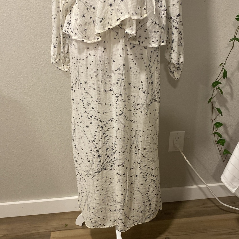 Flax Jeanne Engelhart 2 piece set,White and Black Patterned long sleeve Size S - Picture 4 of 15